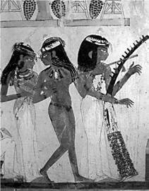 Фото фрагмента росписи древнеегипетской гробницы